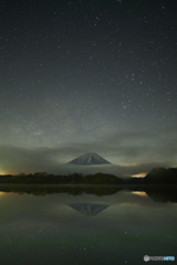 精進湖から見る富士山