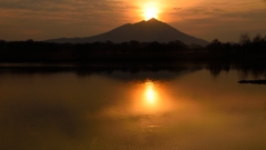 筑波山の朝焼けか？