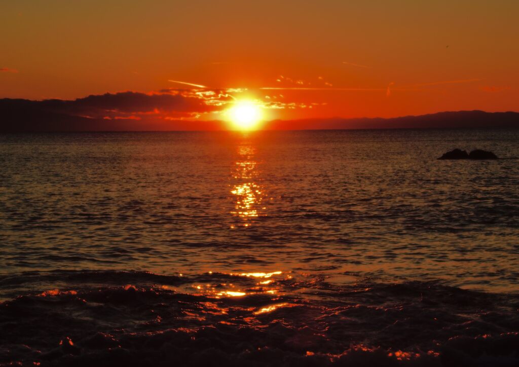 静かな夕日