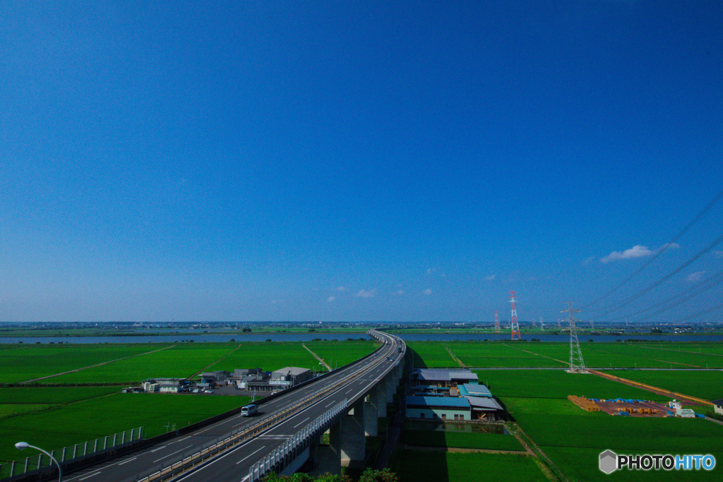 帰り道　佐原PAの展望台から