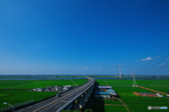 帰り道　佐原PAの展望台から