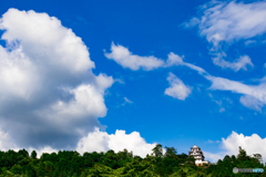 郡上　城と雲