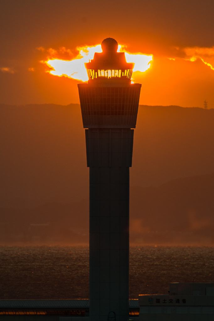 タワーの夕日