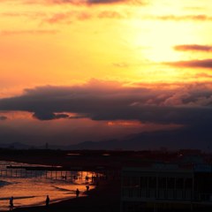 片瀬江ノ島の夕焼け