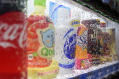 自販機と水滴