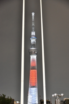 挟まれた東京スカイツリー