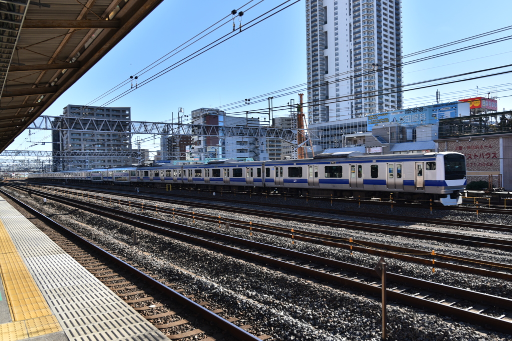 常磐線　金町駅にて