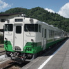 只見線　会津川口駅にて