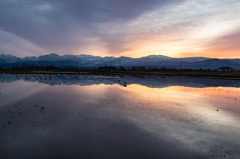 水鏡と立山連峰