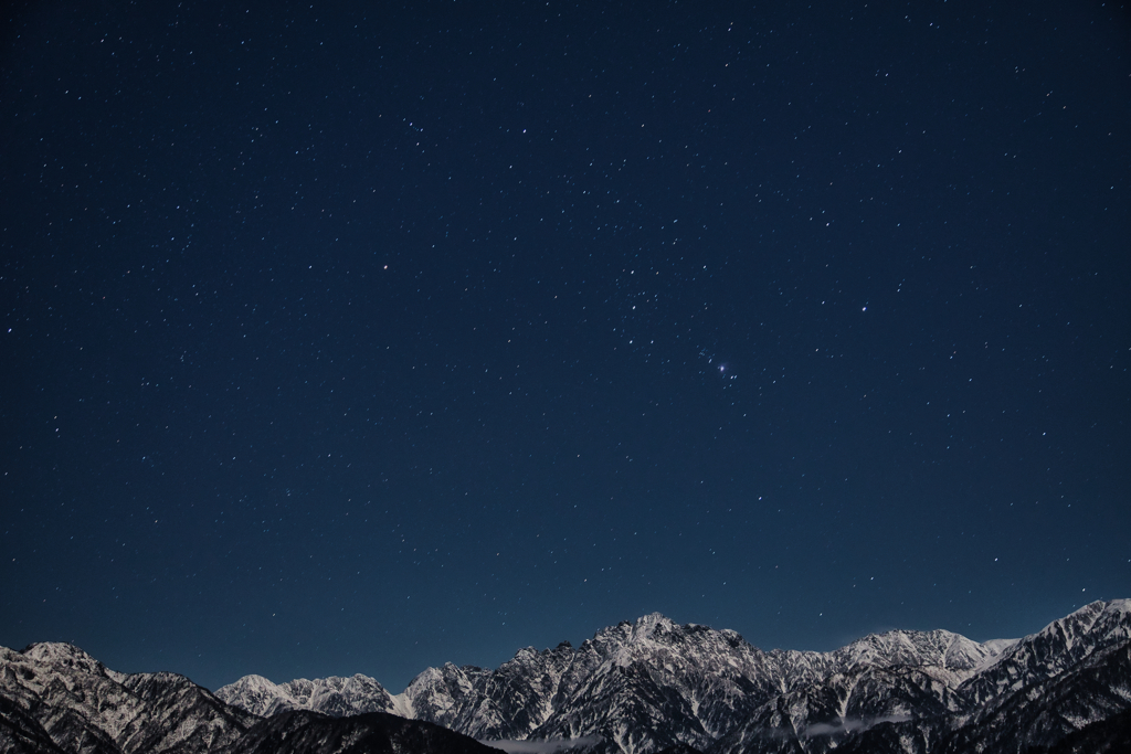 剣岳と星空