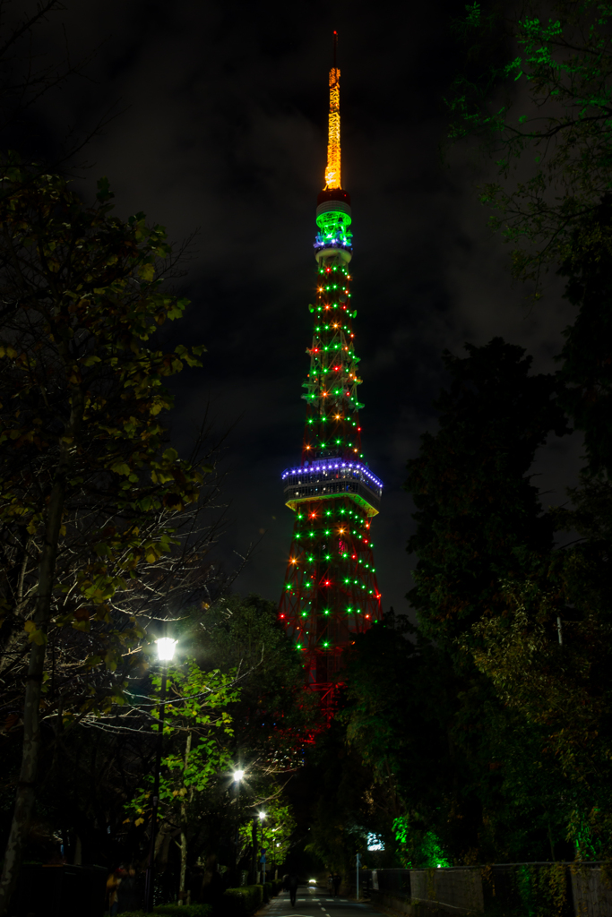 クリスマスバージョンの東京タワー