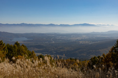 霧の中の長野方面 霧の中の長野方面