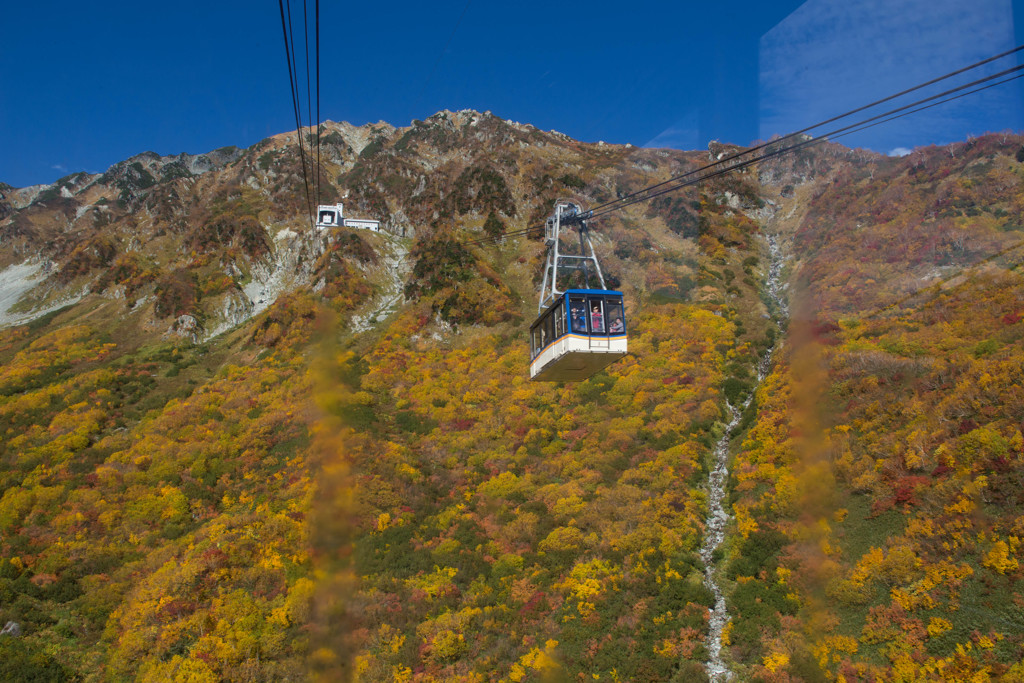 すれ違い（立山大観峰の紅葉３）