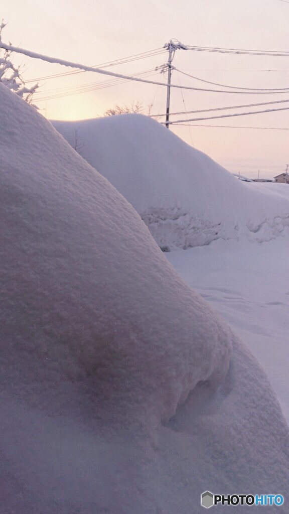 朝の除雪前