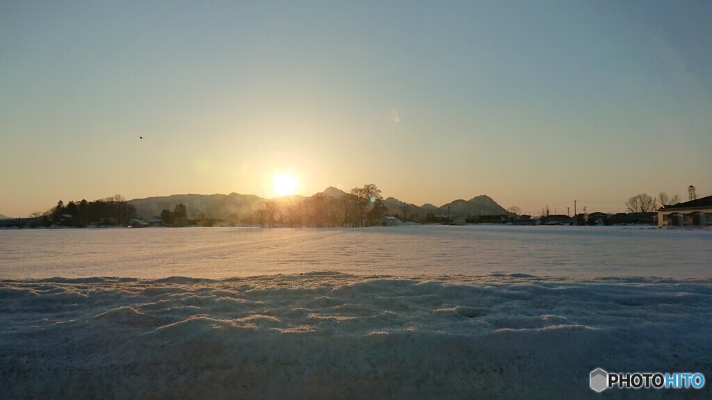 西山夕景