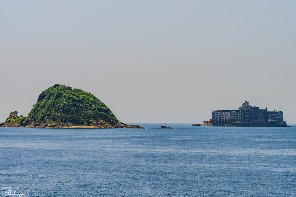 軍艦島と中ノ島＠高島