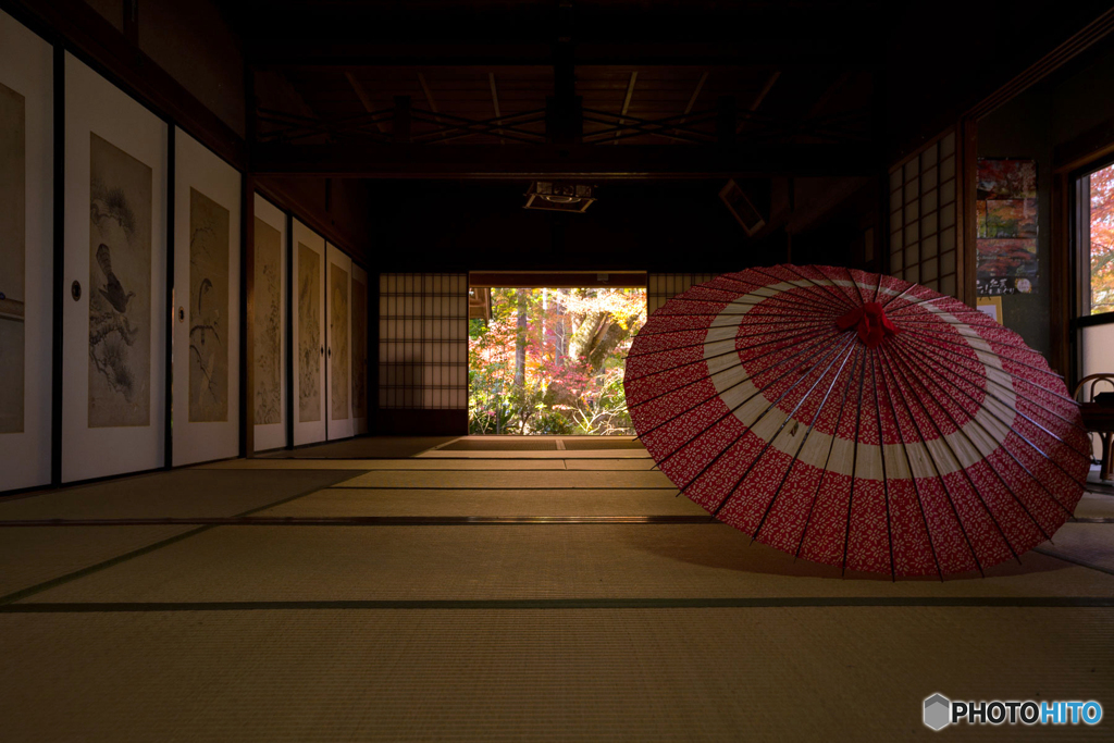 和傘のある風景