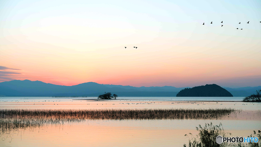 湖北の夕照