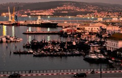 ジブラルタル海峡の夕景