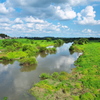 夏の静かな渡良瀬川・・雲が綺麗です♪3