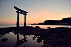 永尾神社の夕日