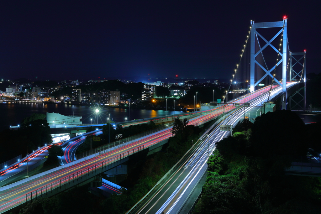 関門橋の夜景②