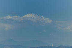 冬空に富士山