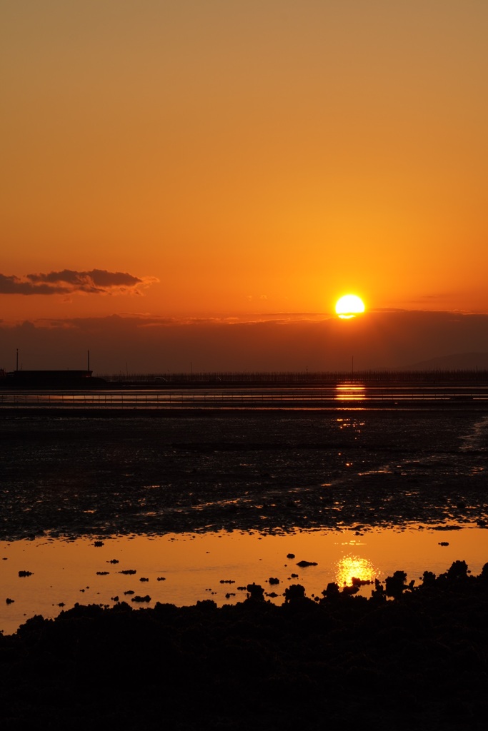 有明海の夕陽