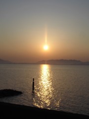 宍道湖の夕暮れ