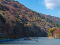 嵐山のモコモコ紅葉