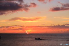 アメリカンビレッジからの夕焼け