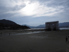 厳島神社大鳥居改修中