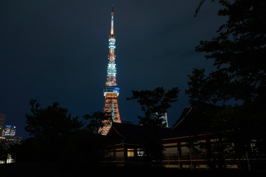 増上寺会館と東京タワー
