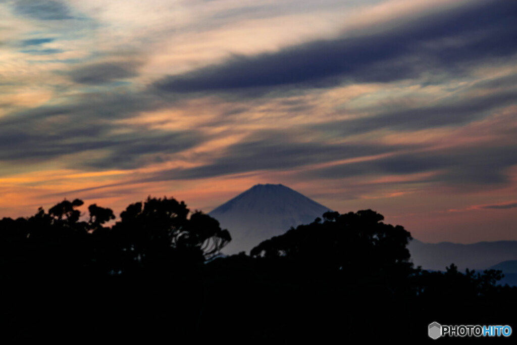 富士　夕景