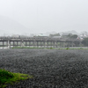 雨の渡月橋