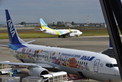 仙台空港にて搭乗前に