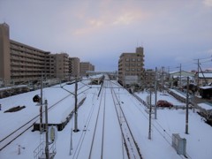 雪の中のレールウェイ