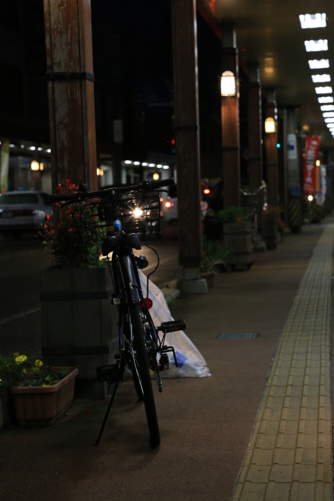 寂しい夜の商店街