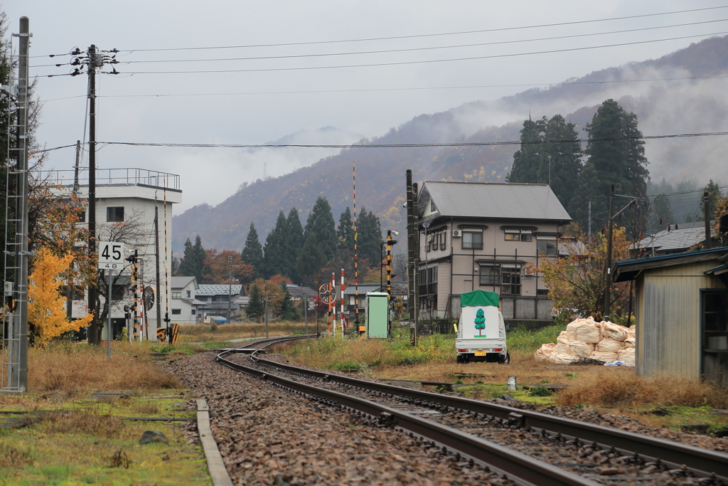 線路のある町風景