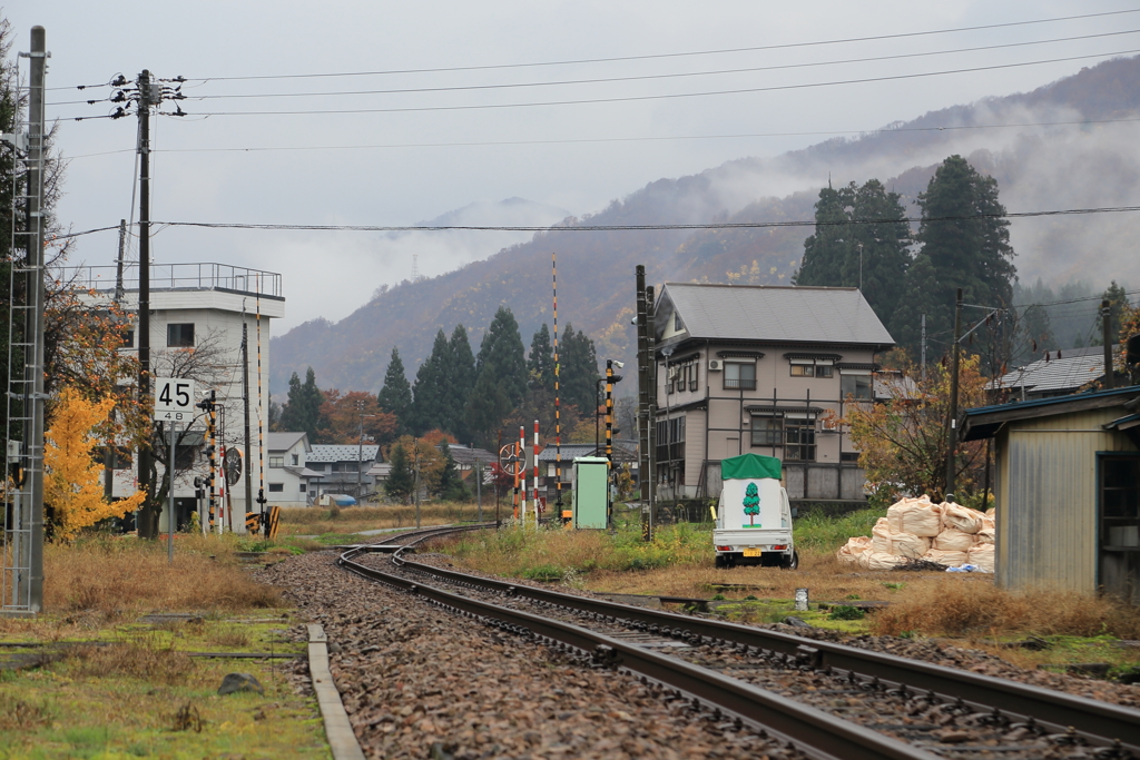 線路のある町風景