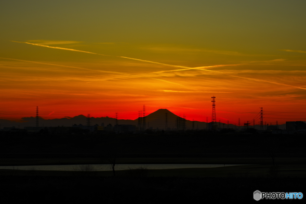 ２０１７年最後の撮影　富士山夕暮