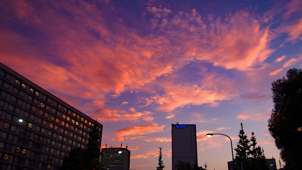 定点観測　野分翌日の夕焼け（永田町）