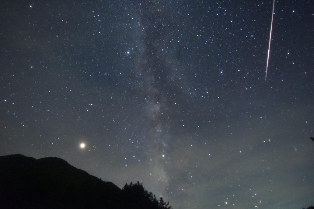 天の川と流星