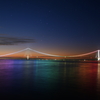 夜明け前の明石海峡大橋