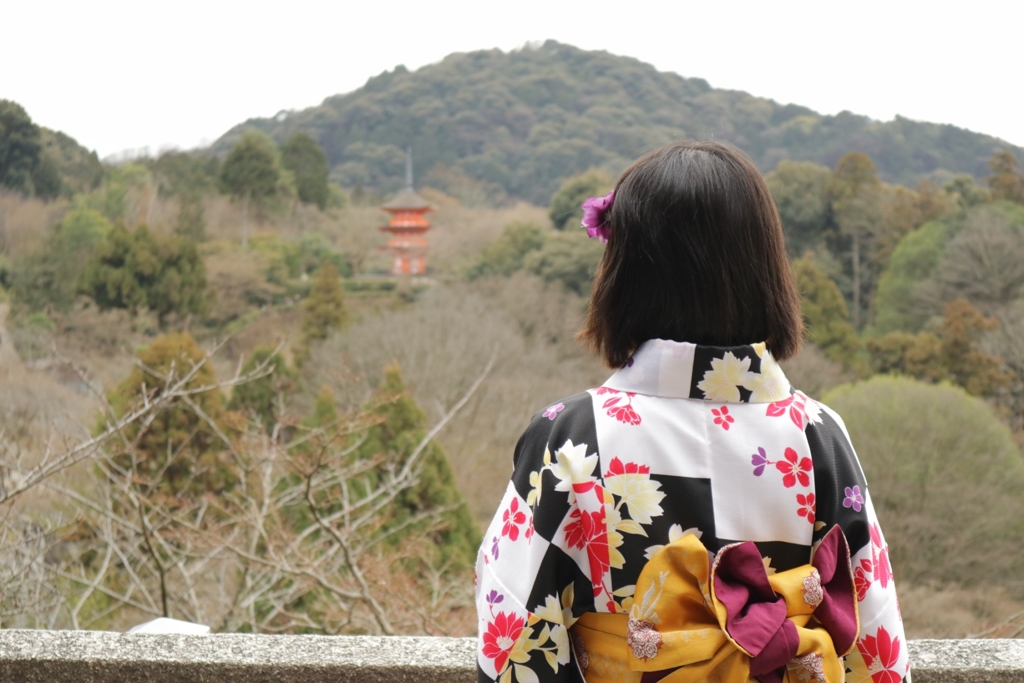 清水寺にて.
