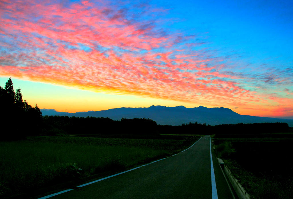 帰り道の夕焼け