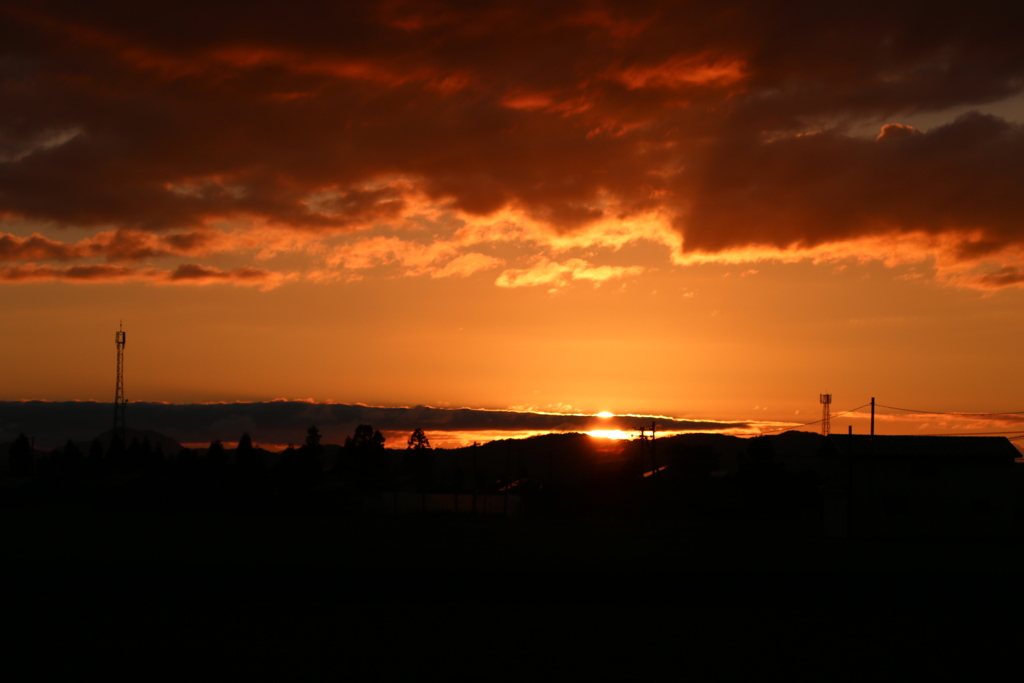 田舎の夕暮れ