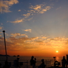 最終便の夕焼け