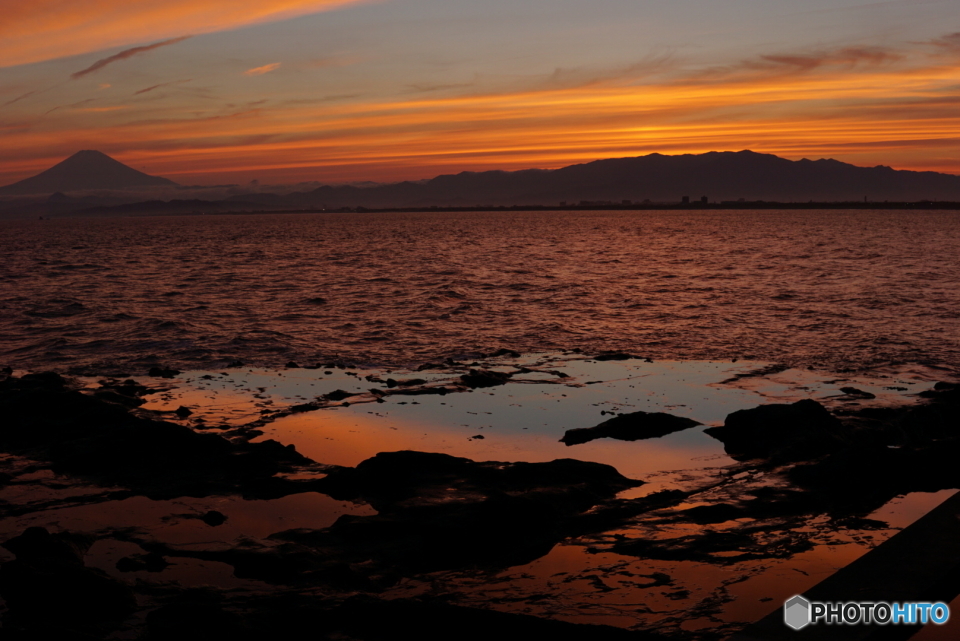 江の島　夕焼け