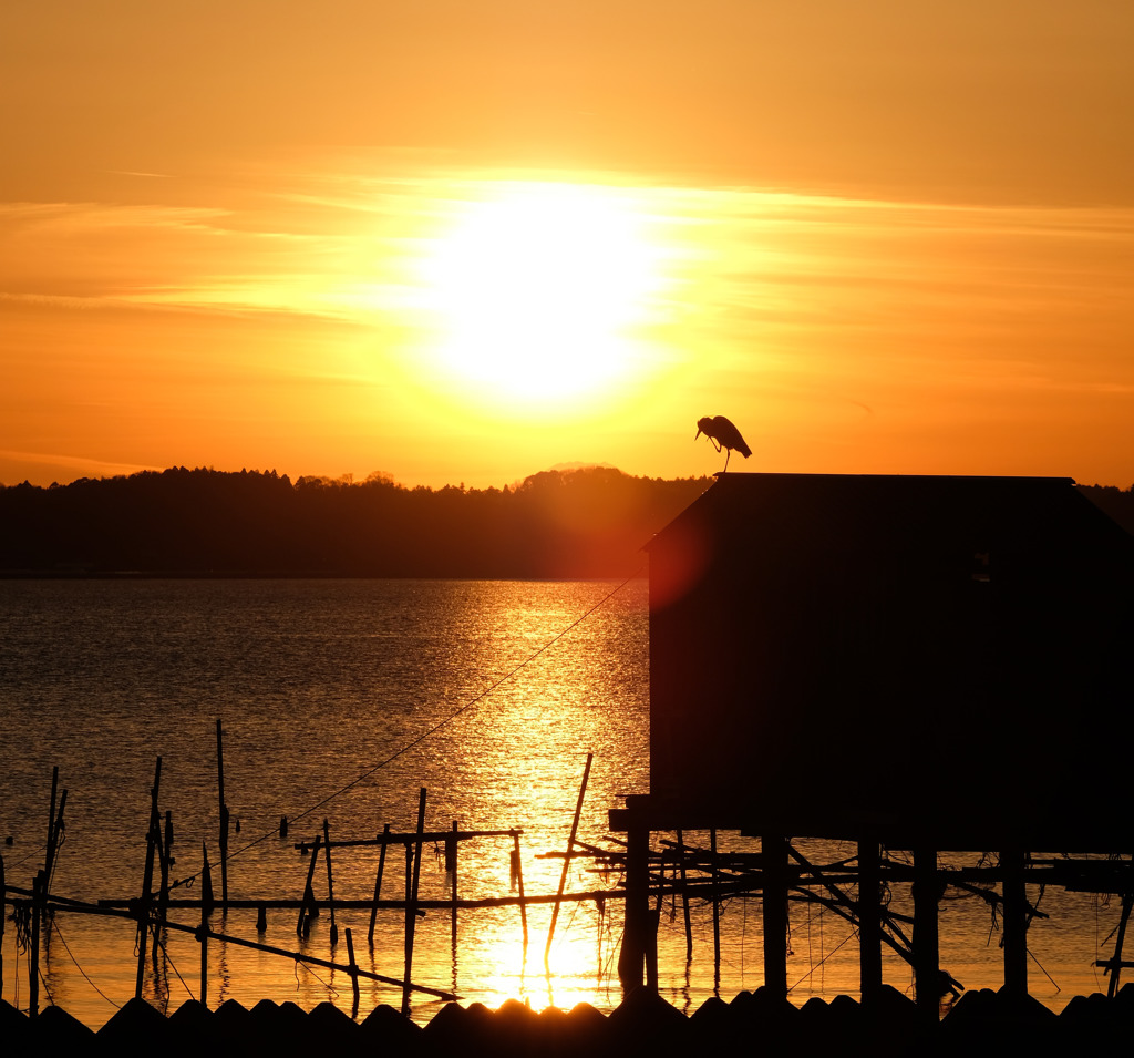 霞ヶ浦の夕陽3